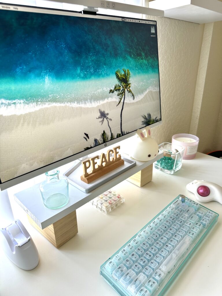 beach inspired theme aesthetic desk mechanical keyboard decor and wallpaper